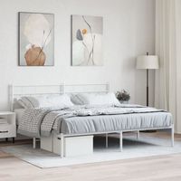 vidaXL Cadre de lit métal avec tête de lit blanc 180x200 cm 355712