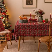 Nappe de Noël, 60x60 cm Motif de flocon de neige carré rouge,Nappes de Noël Rectangulaire Couverture de Table Noel pour cuisine