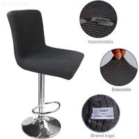 Zinueen Lot De 4 Housses De Chaise Haute Bar - Extensibles, Lavables & Amovibles - Noir Pour Tabourets Et Chaises Pivotantes