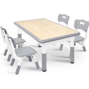 TABLE ET CHAISE UISEBRT Table avec 4 Chaises pour Enfants Réglable