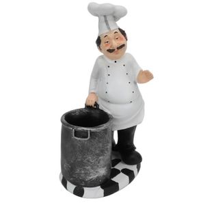 OBJET DÉCORATIF Figurine De Chef Chef Statue Résine Synthétique Ex