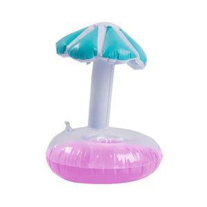 BOUÉE - BRASSARD Champignon bleu - Mini porte gobelet gonflable en forme de sirène, support à boissons, sous verre flottant, p