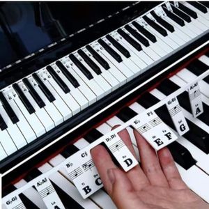 PIANO Autocollant en silicone pour piano débutant, clavier de piano amovible pour l'apprentissage, clavier 88 touches pleine.[Q871]