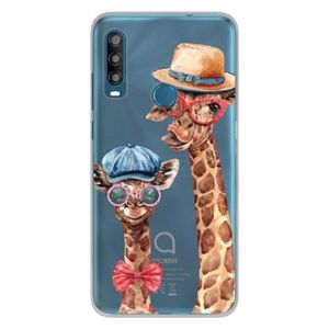 COQUE - BUMPER Coque en silicone imprimée compatible Alcatel 1S 2020 Funny Girafe