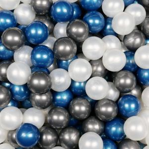 PISCINE À BALLES Mimii - Balles de piscine sèches 500 pièces - perle, bleue métallique, graphite métallique