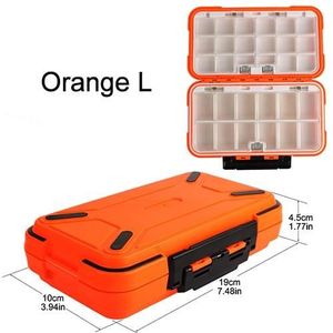 BOITE DE PÊCHE Pêche,boîte de matériel de pêche Double couche de haute qualité,équipement de stockage pour accessoires de pêche à - Type Orange L