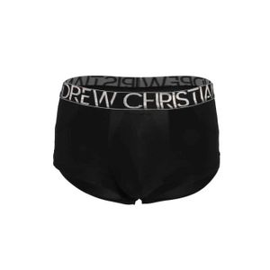 BOXER - SHORTY Andrew Christian - Sous-vêtement Hommes - Boxers Homme - Ultra Soft Pocket Boxer w/ ALMOST NAKED® - Noir