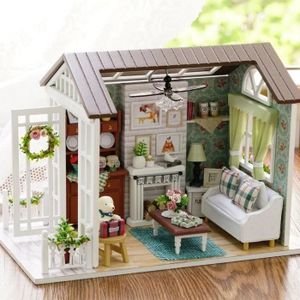 MAISON POUPÉE Changan-Doll House Miniature Cute Dollhouse Dollhouse Bedroom for Kids Children Home Decoration linge