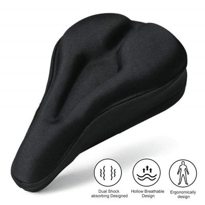 Coussin De Siège De Vélo BIKEROO Grand Format 10 X 11 Pouces Avec Gel - Noir - Pour Vélo D'appartement