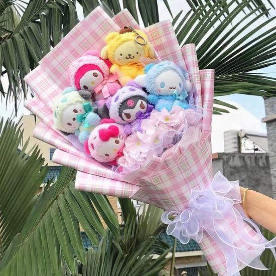 Bouquet en peluche de dessin animé pour cadeaux de Noël, My Melody, Kuromi,  Cinnamoroll, Kt Cat, Butter Toy, - Cdiscount Jeux - Jouets