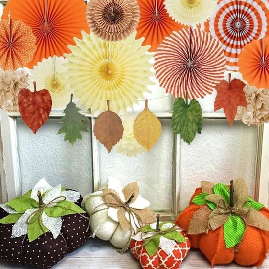 Fiori Giganti Per Allestimenti 15 Pompons Papier De Soie Champagne Avec Guirlande - Décoration Mariage, Baby Shower, Anniversaire - 5 Tailles 20-30cm Décoration Baptême Fille