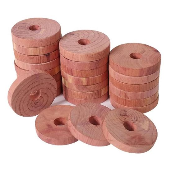 Quertee 30x Anneaux En Bois De Cèdre Comme Protection Contre Les