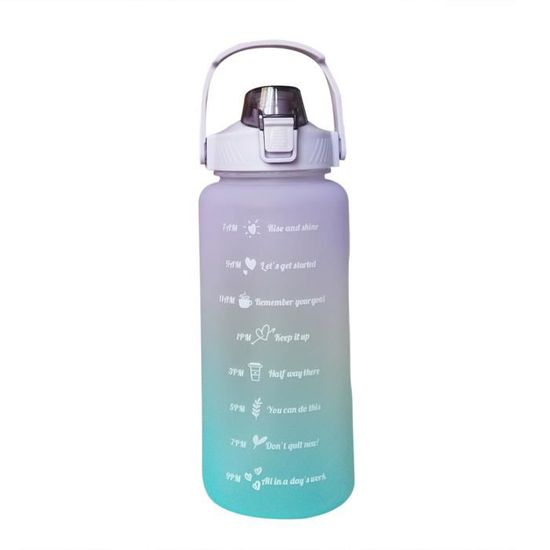 Gourde Géante 2L GXCROR - Avec Marqueur De Temps Et Paille - Bouteille D'Eau Sport Étanche Et Anti-Rupture