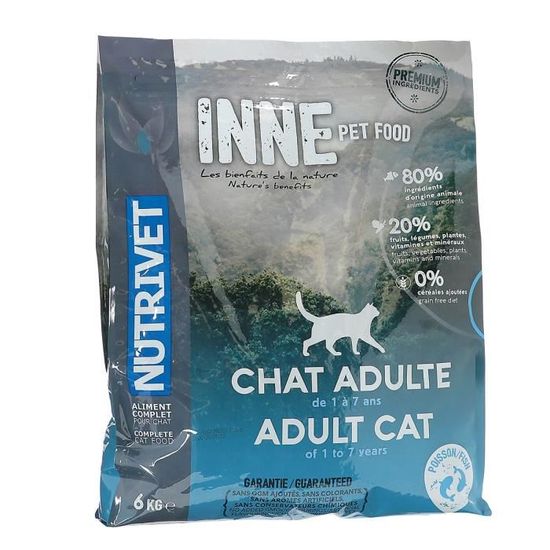 NUTRIVET Croquettes au poisson Inne - Pour chat adulte - 6 kg
