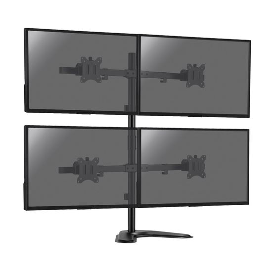 SUPPORTS DE BUREAU SUR PIED - KIMEX - Support de bureau pour 2 écrans moniteurs PC 17- 32, Sens horizontal - 015-1151 - Noir - Informatique