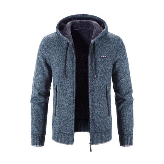 Cardigan Grande Taille Femme - Zip Avant Et Capuche | Chaud Et Doux Pour L'hiver | Style Décontracté