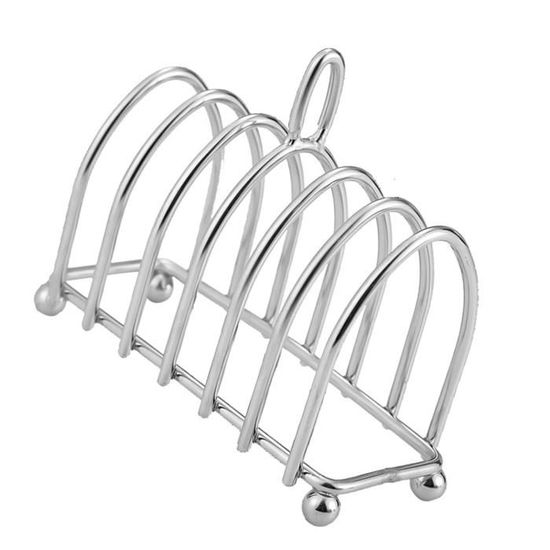 Support à Toast En Acier Inoxydable Noir - Présentoir Vertical Pour Tranches De Pain, Sandwichs, Crêpes - Gain De Place Comptoir Cuisine - Design élégant Et Robuste - 6
