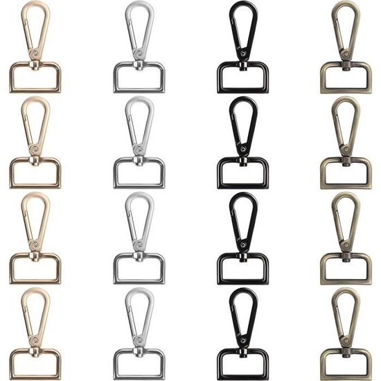 Lot De 100 Mousquetons Porte-Clefs Métal Pivotants - Clips Pour Lanières Et Bijoux