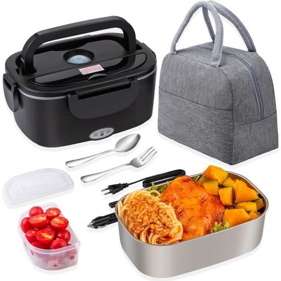 Gamelle Chauffante 120W – Lunch Box Électrique 12V/24V/230V, 1,5L – Chauffage Ultra-Rapide Pour Voiture, Bureau, Voyage