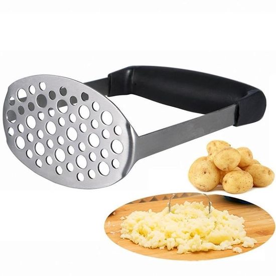 Presse-purée En Acier Inoxydable - Ustensile Manuel Pour Pommes De Terre, Légumes, Viande, Design Ergonomique, Facile à Nettoyer