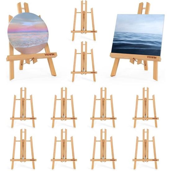 Lot De 6 Chevalets En Bois Pin 30cm - Pour Tableaux, Peinture Ou Déco - Stables Et Pliables