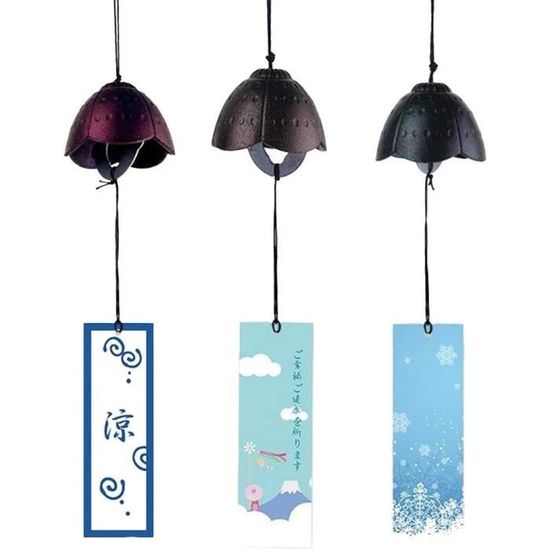 Carillon à Vent Japonais En Fonte Iwachu - Décoration De Jardin, Balcon - Son Clair Et Mélodieux - Cadeau D'anniversaire Ou De Maison