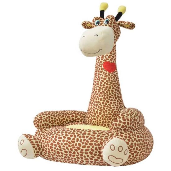 vidaXL Chaise en peluche pour enfants Girafe Marron 80160