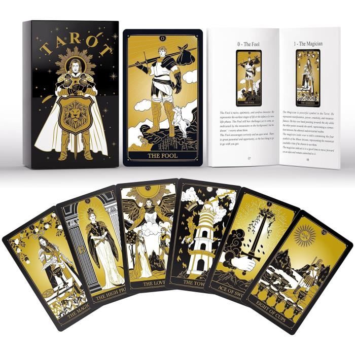 Cartes de tarot dorées imperméables à succès, fabrication moderne, jeu de tarot