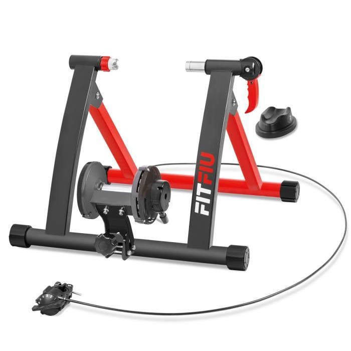 Rouleau vélo ROB-10, pliable, 6 niveaux de résistance, support de roue, compatible avec les roues de 26” à 29” – FITFIU Fitness