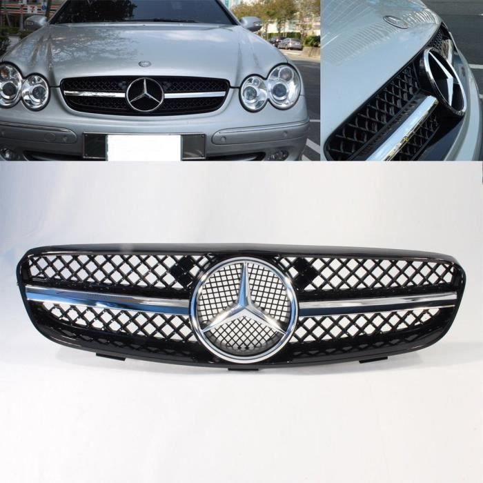 CALANDRE MERCEDES NOIR BRILLANT CLK W209 COUPE ET CABRIOLET DE 03/2002 A 06/2009