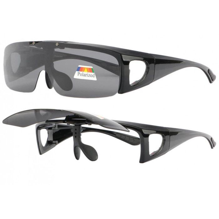 Surlunettes de soleil Repliables polarisantes Noir Confort Vysha - Taille unique - Noir