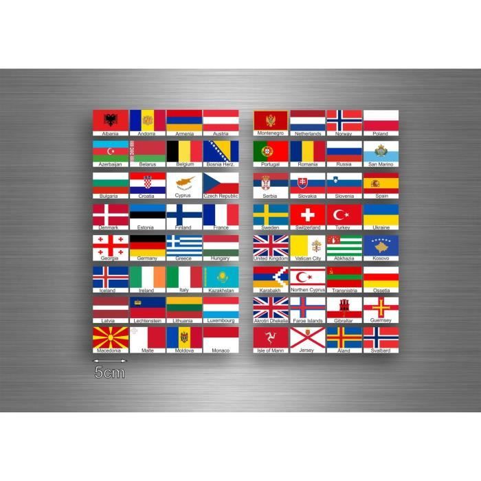 Planche autocollant sticker drapeau pays europe r1
