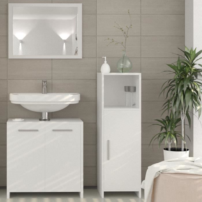 Ensemble de meubles de salle de bain Vicco KIKO blanc - meuble-lavabo miroir de salle de bain meuble de salle de bain