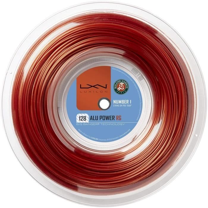 Jeu de Cordages Luxilon pour Raquettes de tennis, ALU Power Roland Garros, Calibre 16L (1,28 mm), WR8302401128