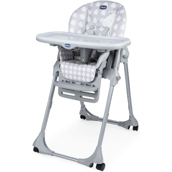 Chaise de bébé Chicco - Chaise Haute Bébé Polly Easy - 4 Roues - Réglable, Pratique et Compacte - Giraffe10