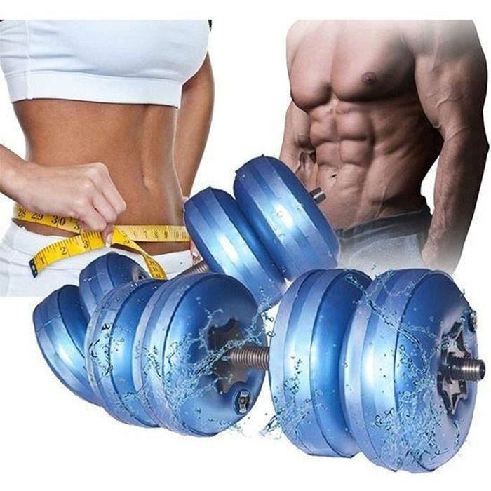 kit Haltère à eau réglable 10kg les haltères musculation bleu