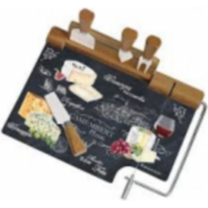 EASY LIFE Plateau à fromages + 4 couverts + 1 fil WORLD OF CHEESE