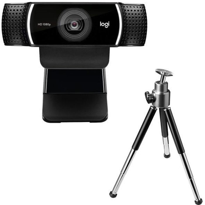 Webcam Logitech C922 Pro Stream, diffusion en Full HD 1080p avec trépied et 3 mois de licence XSplit gratuits - Noir