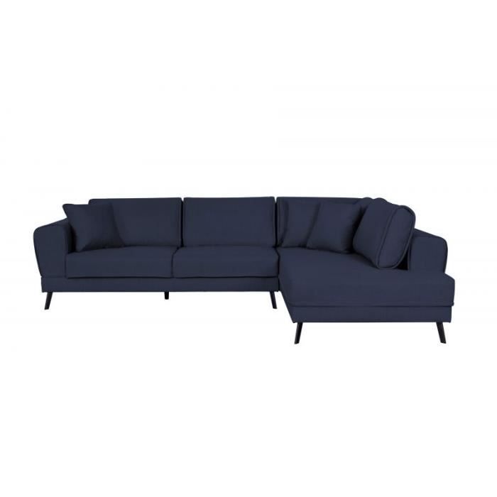 Canapé d'angle Bleu Tissu Moderne Promotion