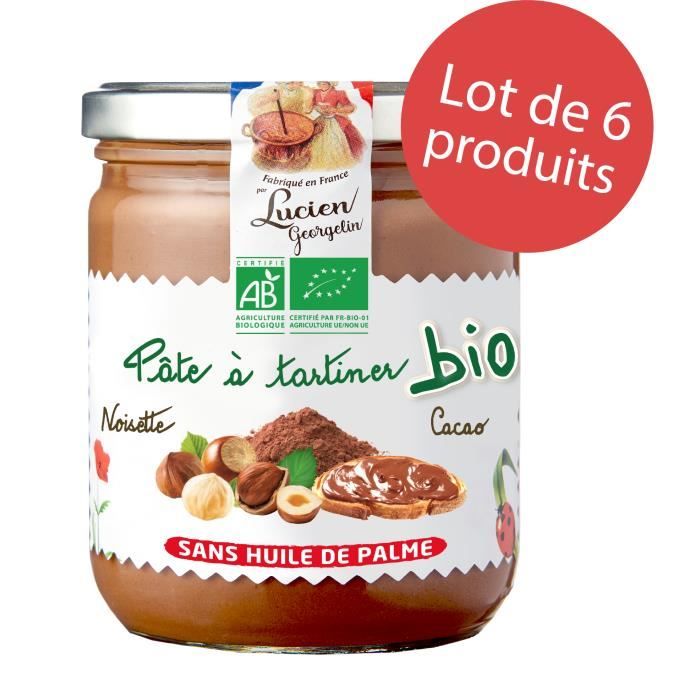 LOT 6 x Pâte à tartiner aux noisettes et cacao BIO 400g
