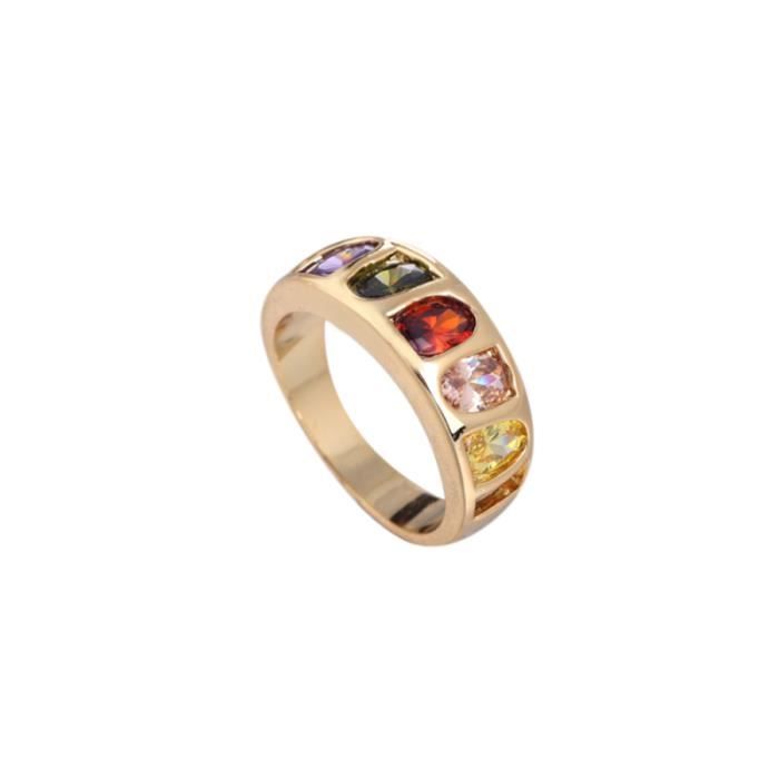 1 pièces femmes anneau de doigt élégant Micro-incrustation diamants simples coloré exquis de bijoux décor BAGUE - ANNEAU