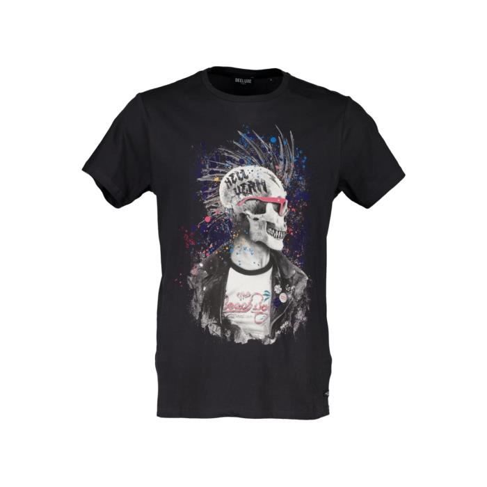 DEELUXE T-shirt dessin tête de mort ENFIELDON Charcoal