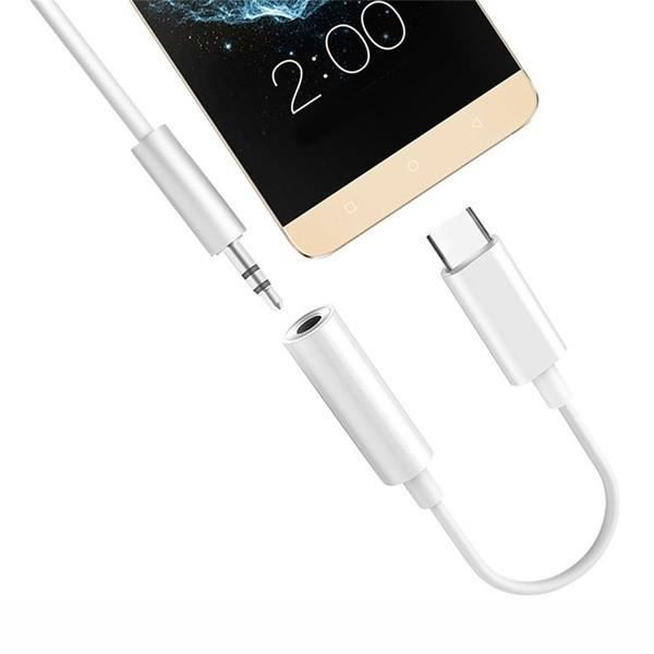 OEM - Adaptateur Fil Type C/Jack pour HTC U Ultra Smartphone Audio USB-C Ecouteurs Chargeur Casque (BLANC)