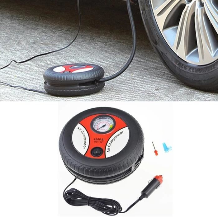 12V compresseur d'air pompe de gonflage de voiture mini pneu design universel noire