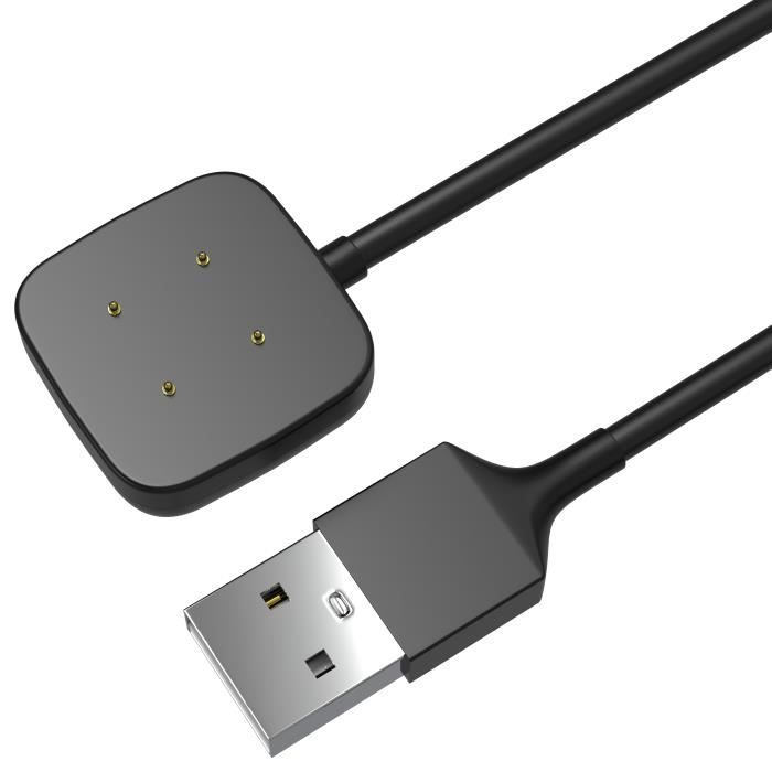 Chargeur Compatible avec Fitbit Versa 4 - Versa 3 - Sense 2 - Sense - Cable USB 1 mètre Adaptateur Charge Montre Phonillico®