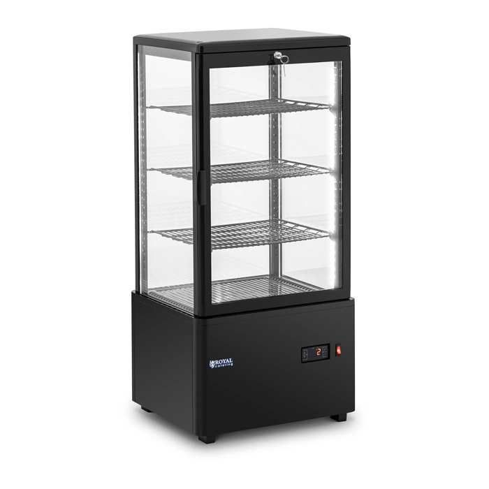 Vitrine Réfrigérée Présentoir Pâtisseries Froid Plastique 78L 4 Niveaux 2-10°C