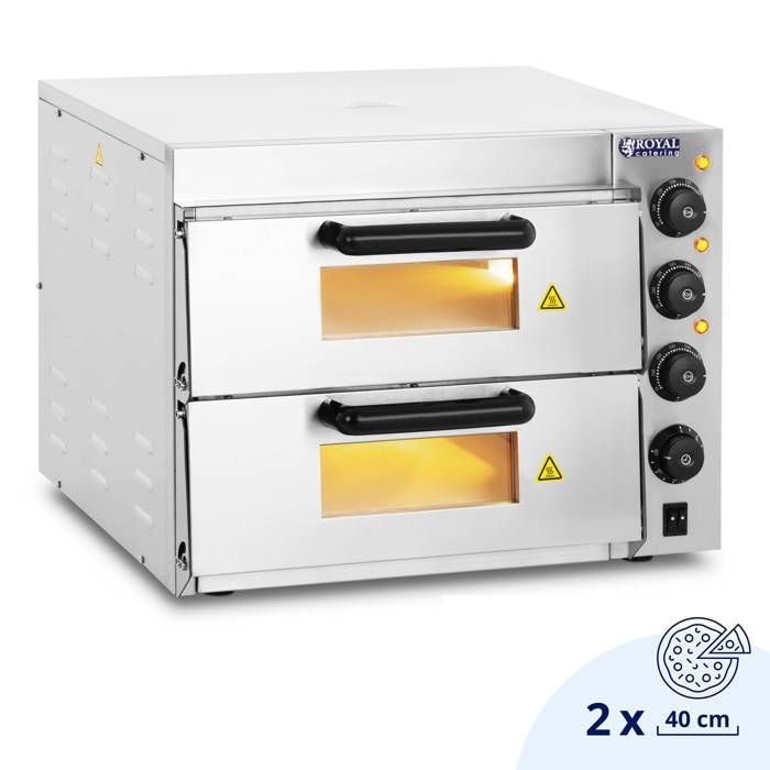 Four A Pizzas Tarte Electrique 2 Chambres Cuisson Fond Pierre Resistante 3000W