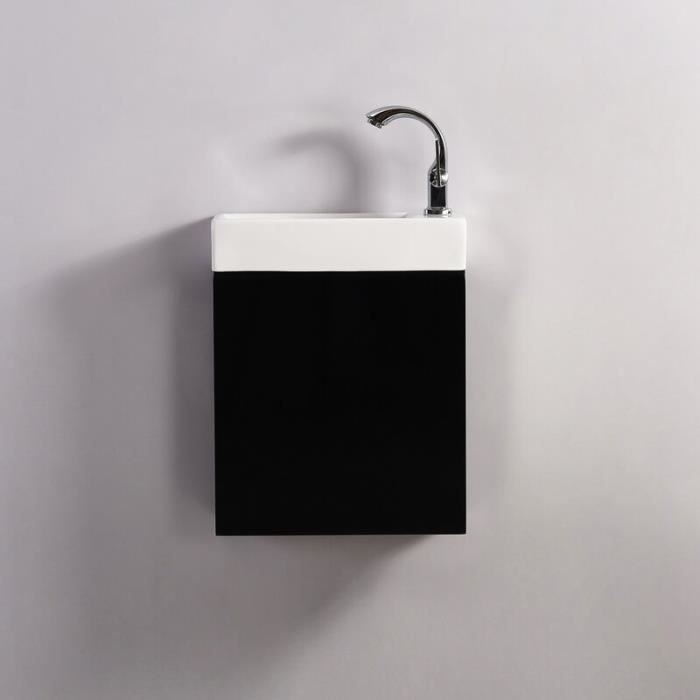 Meuble Lave main - Noir - Dark - 38x14 cm - Minimalist