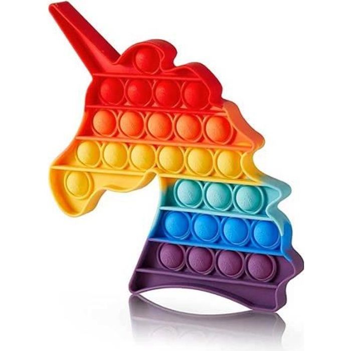 SHOP-STORY - POP IT LICORNE : Le Jeu à Bulles Anti-Stress Multicolores Phénomène de la Rentrée