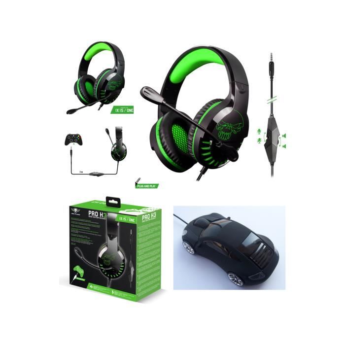 CASQUE GAMER PRO H3 POUR XBOX ONE - SERIES X | S - PC /Stéréo /XBOX EDITION SPIRIT OF GAMER + Souris SANF FIL PORSCHE NOIRE HQ